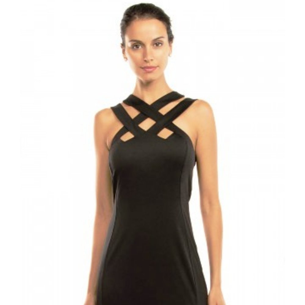 Hotsie Totsie Solid Dress Navy Blue